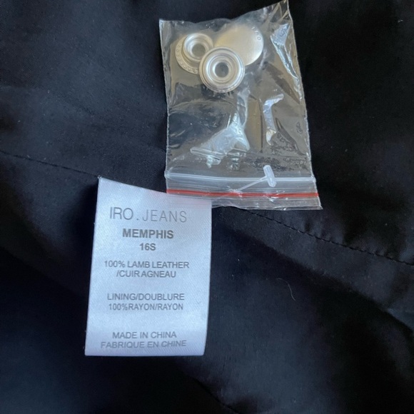 IRO Memphis Leather Jacket Black Cutouts - Picture 7 of 10